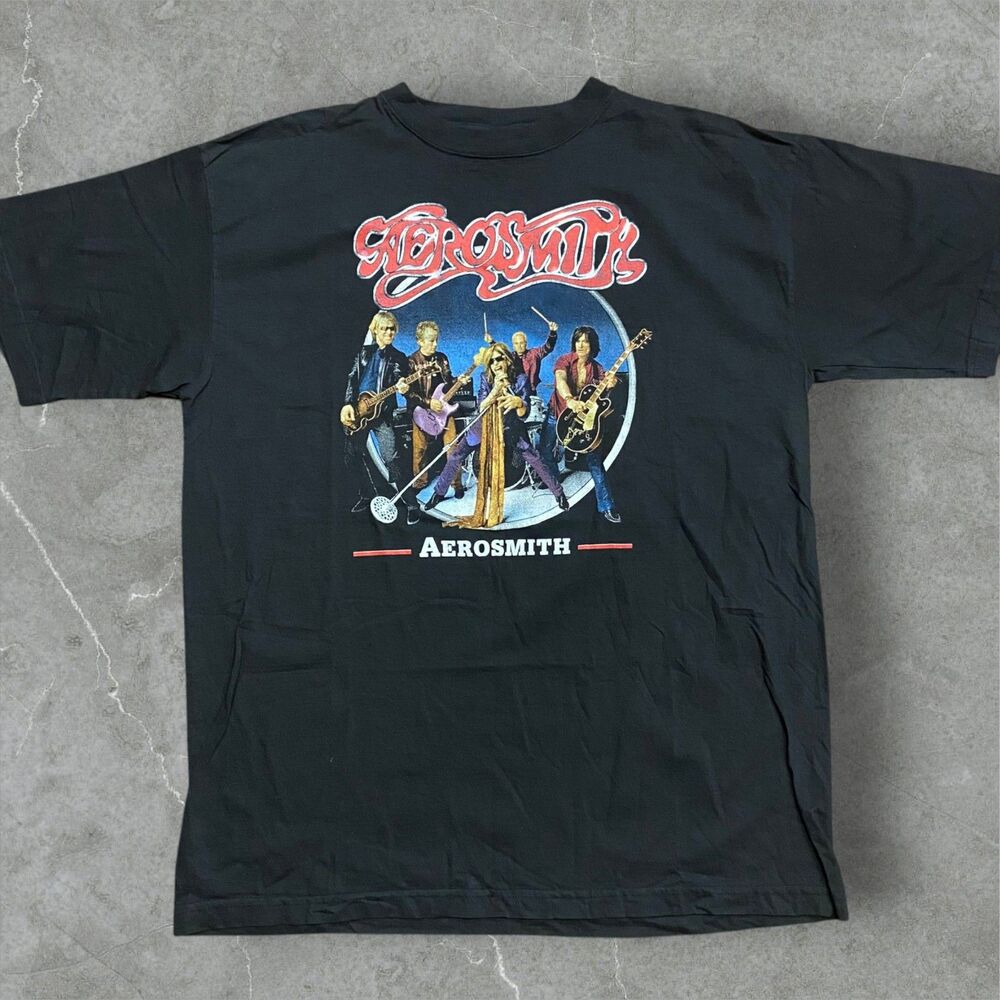 PG Vintage Y2K Aerosmith Run-DMC Kid Rock 2002 Concert Tour Black Tee Mens XL